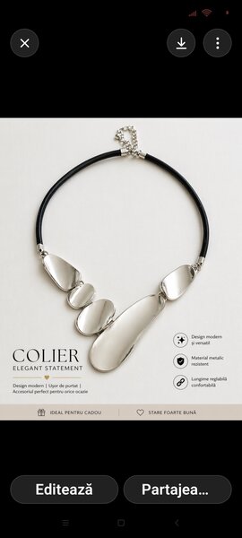 Colier argint vintage nou nefolosit